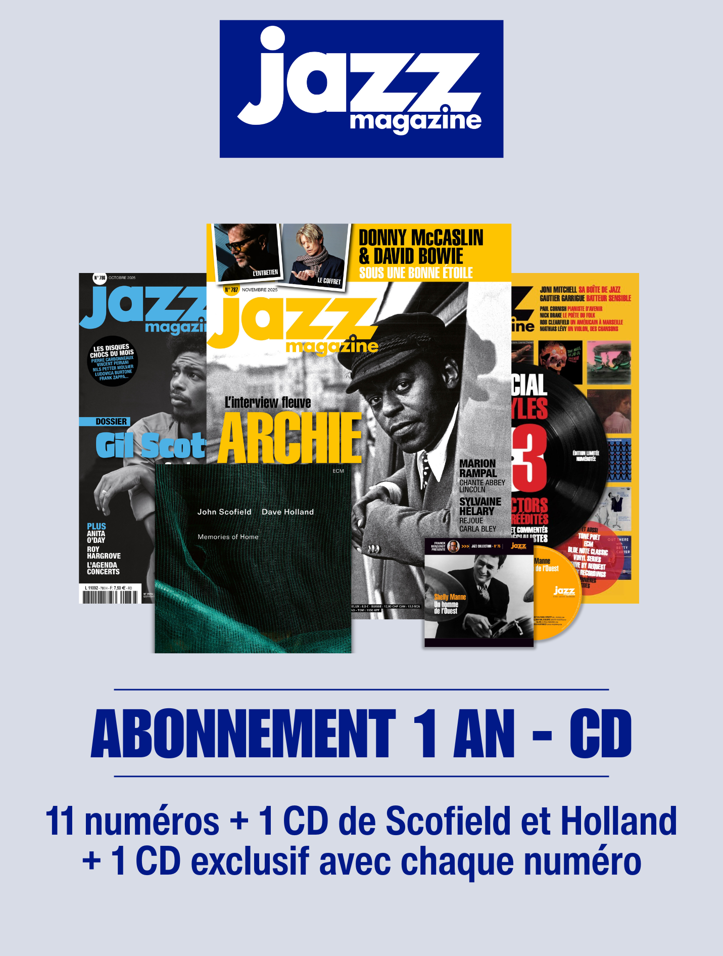 Offre n°787 - 11 mois + 11 CD + le CD de John Scofield et Dave Holland "Memories of Home"