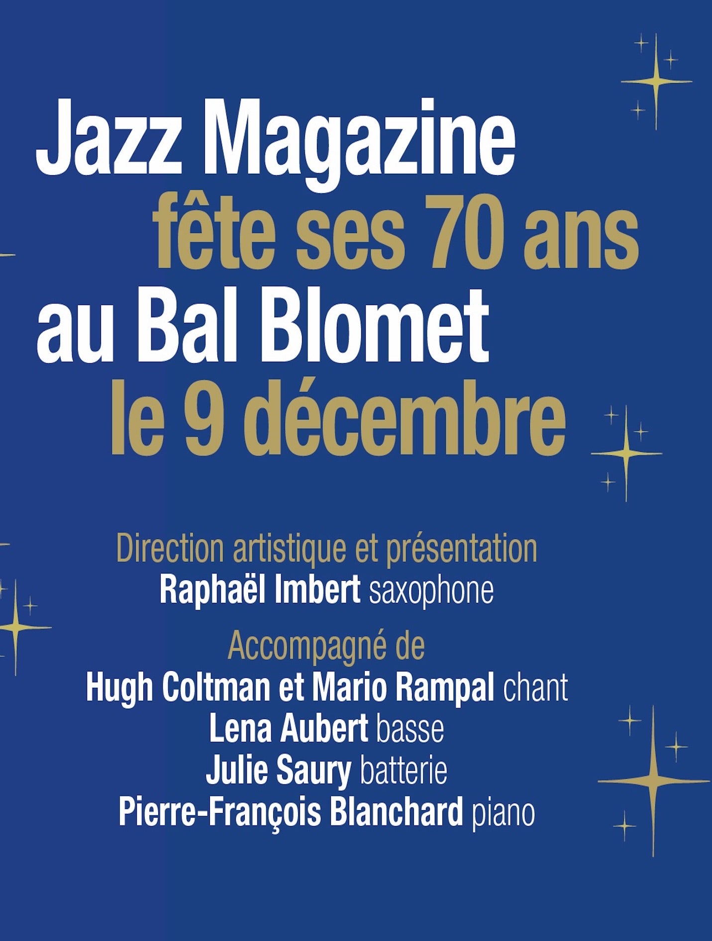 Jazz Magazine fête ses 70 ans au Bal Blomet le 9 décembre