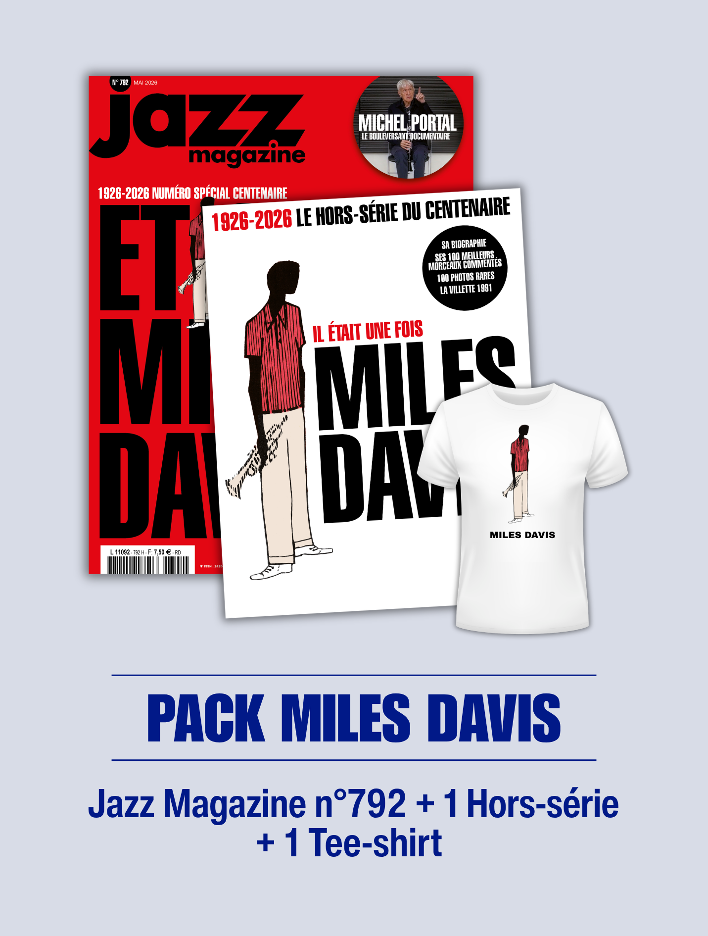 Pack Collector Miles Davis (Jazz Magazine n°792+ Hors série + Tee-shirt)