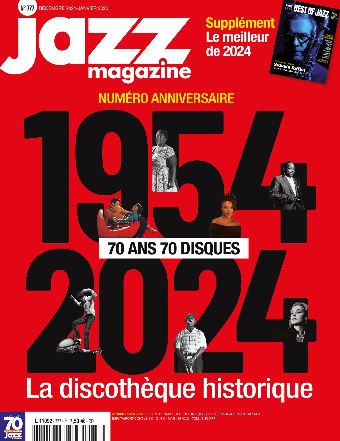 777 Jazz Magazine - Décembre 2024 - 1954-2024 - 70 ans x 70 disques