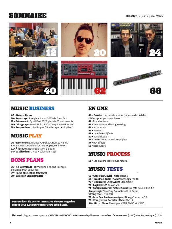 378 KR - Juin Juillet 2025 - Constructeurs français de pédales d'effets pour guitare et basse