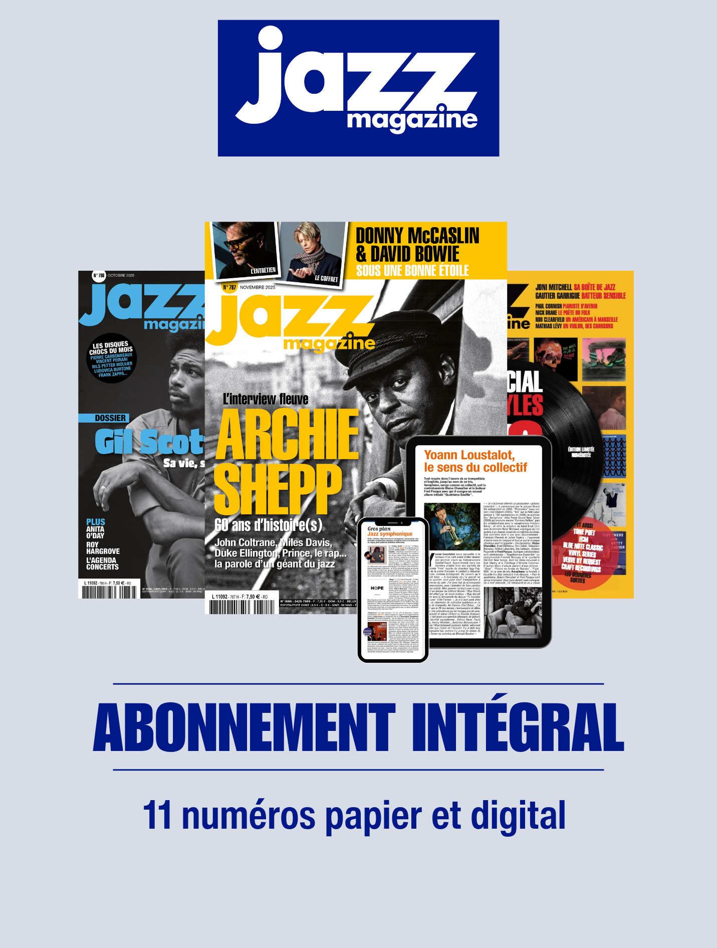 Jazz Magazine Intégral 1 an - 11 numéros papier + leurs versions digitales