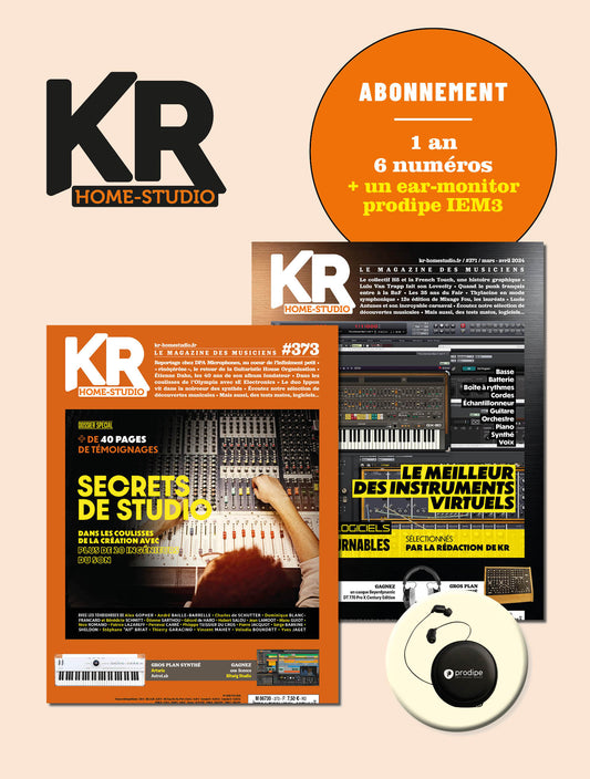 KR home-studio 1 an - 6 numéros + 1 casque ear-monitor Prodipe IEM3