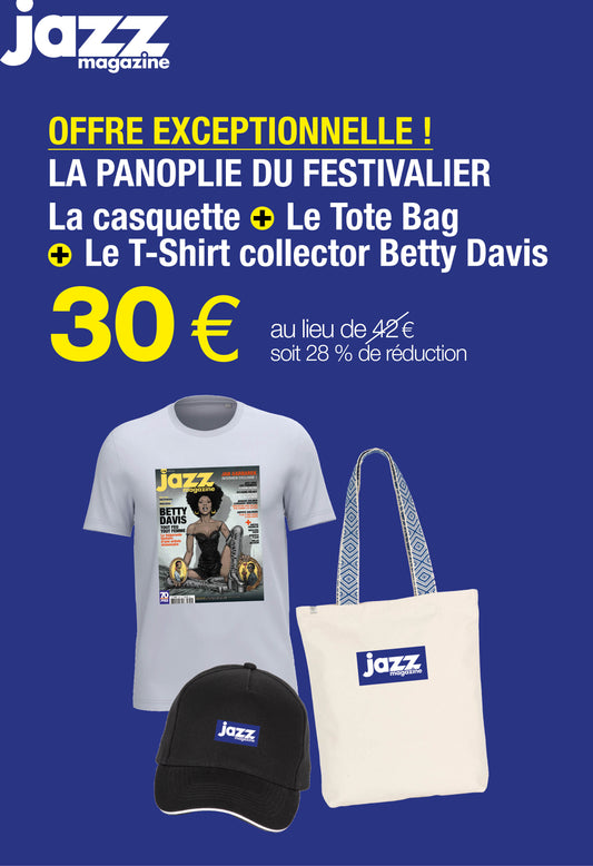 La panoplie du festivalier. Casquette + Tote Bag + T-Shirt collector Betty Davis